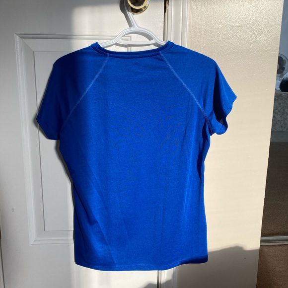 Blue V-Neck Adidas Workout Shirt - Picture 2 of 3